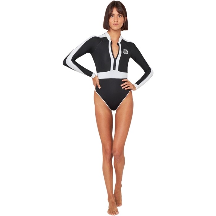 2024 Rip Curl Mujer Rip Curl X Victoria Vergara G-Bomb Front Zip 2mm Traje De Primavera Neopreno 13EWSP - Black / White